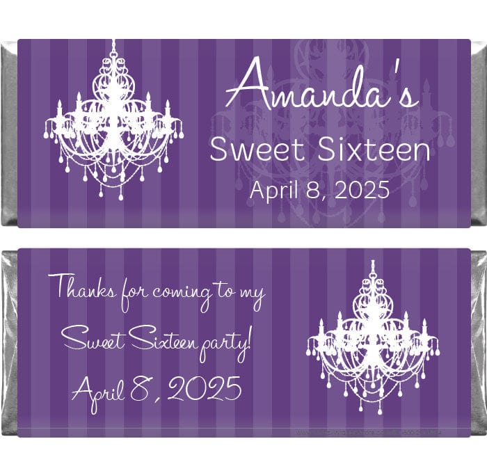 BD309 - Chandelier Birthday Candy Bar Wrappers Chandelier Birthday Candy Bar Wrappers Candy Wrappers BD309