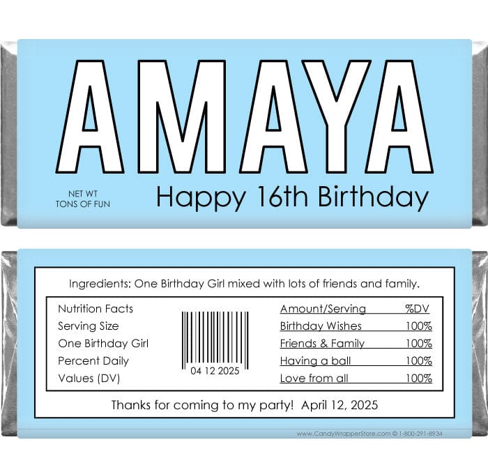 Your Name Here Custom Birthday Candy Wrapper – Candy Wrapper Store