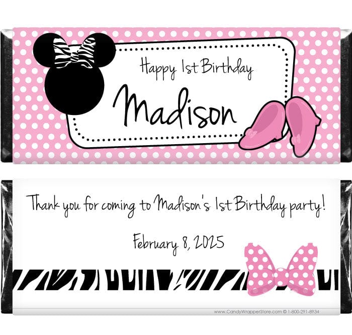 BD340 - Minnie Birthday Candy Bar Wrapper Candy Wrappers BD340