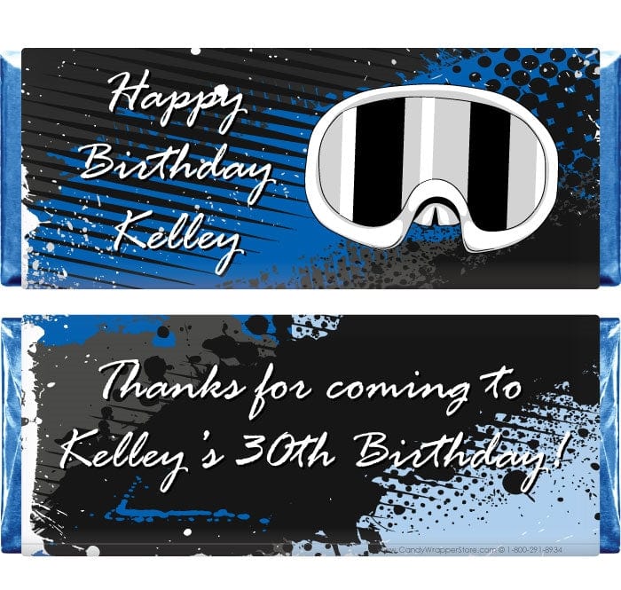 BD342 - Snowboard Mask Birthday Candy Bar Wrappers Snowboard Mask Birthday 1.55 oz Hersheys Candy Bar wrappers Candy Wrappers BD342