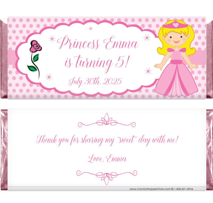 BD348 - Sleeping Beauty Aurora Birthday Candy Bar Wrappers Sleeping beauty Princess Aurora themed birthday Hershey's candy bar wrappers Candy Wrappers BD348