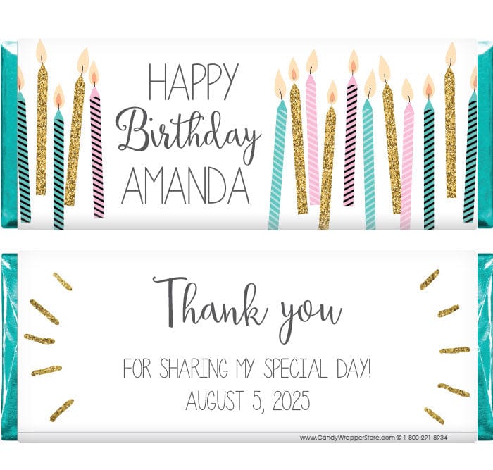 BD396 - Sixteen Candles Birthday Candy Bar Wrapper Sixteen Candles Birthday Candy Bar Wrapper Candy Wrappers BD396