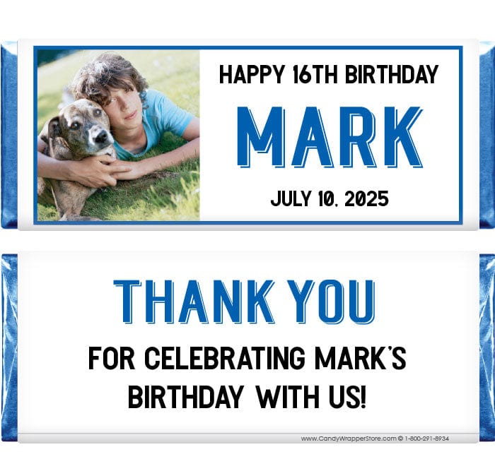 BD413 - Simple Photo Birthday Candy Bar Wrappers Simple Photo Birthday Candy Bar Wrappers Candy Wrappers BD413