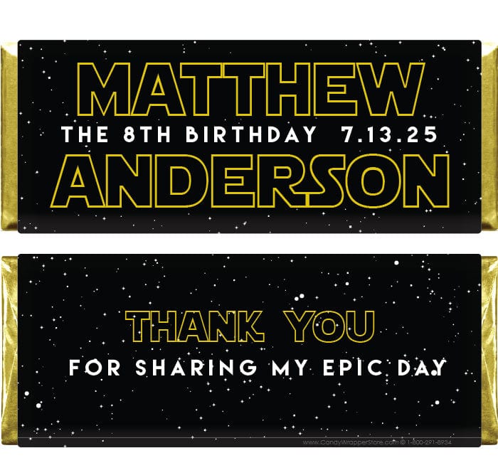 BD417 - Star Wars Inspired Birthday Candy Bar Wrappers Star Wars Inspired Birthday Candy Bar Wrappers Candy Wrappers BD417