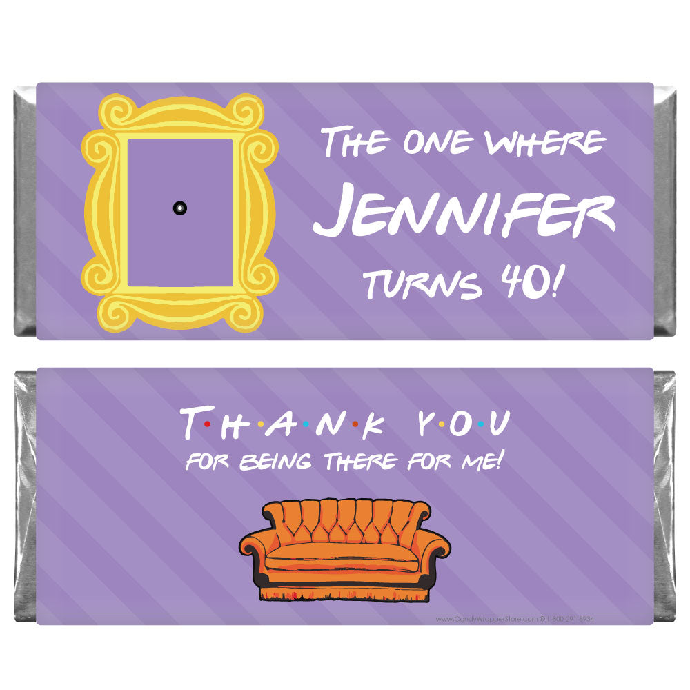 BD435 - The One Where Friends Theme Birthday Candy Bar Wrapper The One Where Friends Theme Birthday Candy Bar Wrapper Candy Wrappers BD435