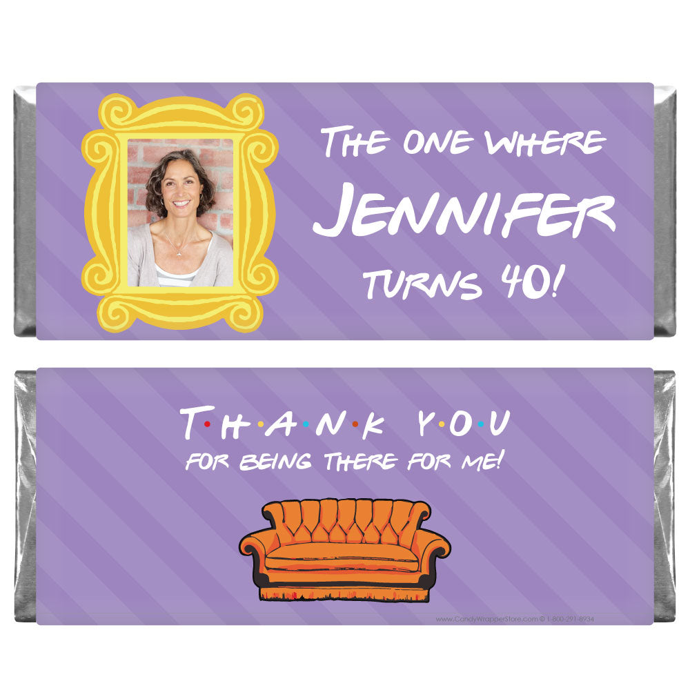 BD435photo - The One Where Friends Theme Photo Birthday Candy Bar Wrapper The One Where Friends Theme Photo Birthday Candy Bar Wrapper Candy Wrappers BD435