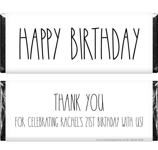 BD446 - Rae Dunn Inspired Birthday Candy Bar Wrapper Rae Dunn Inspired Birthday Candy Bar Wrapper Candy Wrappers BD446