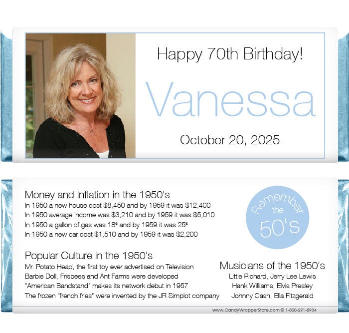 BD450 - 1950's Photo Birthday Candy Bar Wrappers 1950's Photo Birthday Candy Bar Wrappers Candy Wrappers BD450