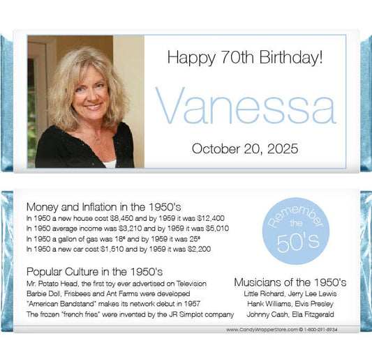 BD450 - 1950's Photo Birthday Candy Bar Wrappers 1950's Photo Birthday Candy Bar Wrappers Candy Wrappers BD450