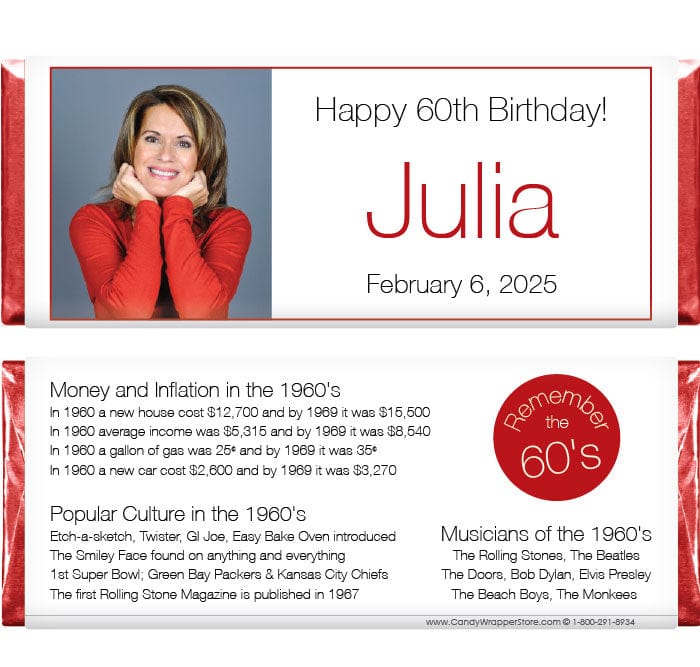 BD460 - 1960's Photo Birthday Candy Bar Wrappers 1960's Photo Birthday Candy Bar Wrappers Candy Wrappers BD460