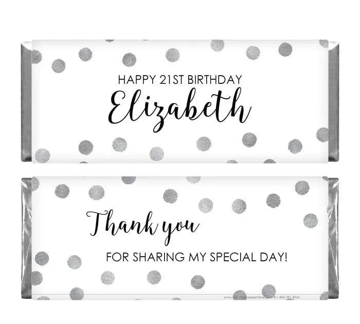 BD463 - Golden Scatter Dots Birthday Candy Bar Wrappers Golden Scatter Dots Birthday Candy Bar Wrappers Candy Wrappers BD463