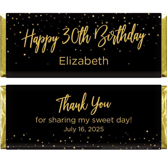 BD466 - Confetti Stars Birthday Candy Bar Wrapper Confetti Stars Birthday Candy Bar Wrapper Candy Wrappers BD466