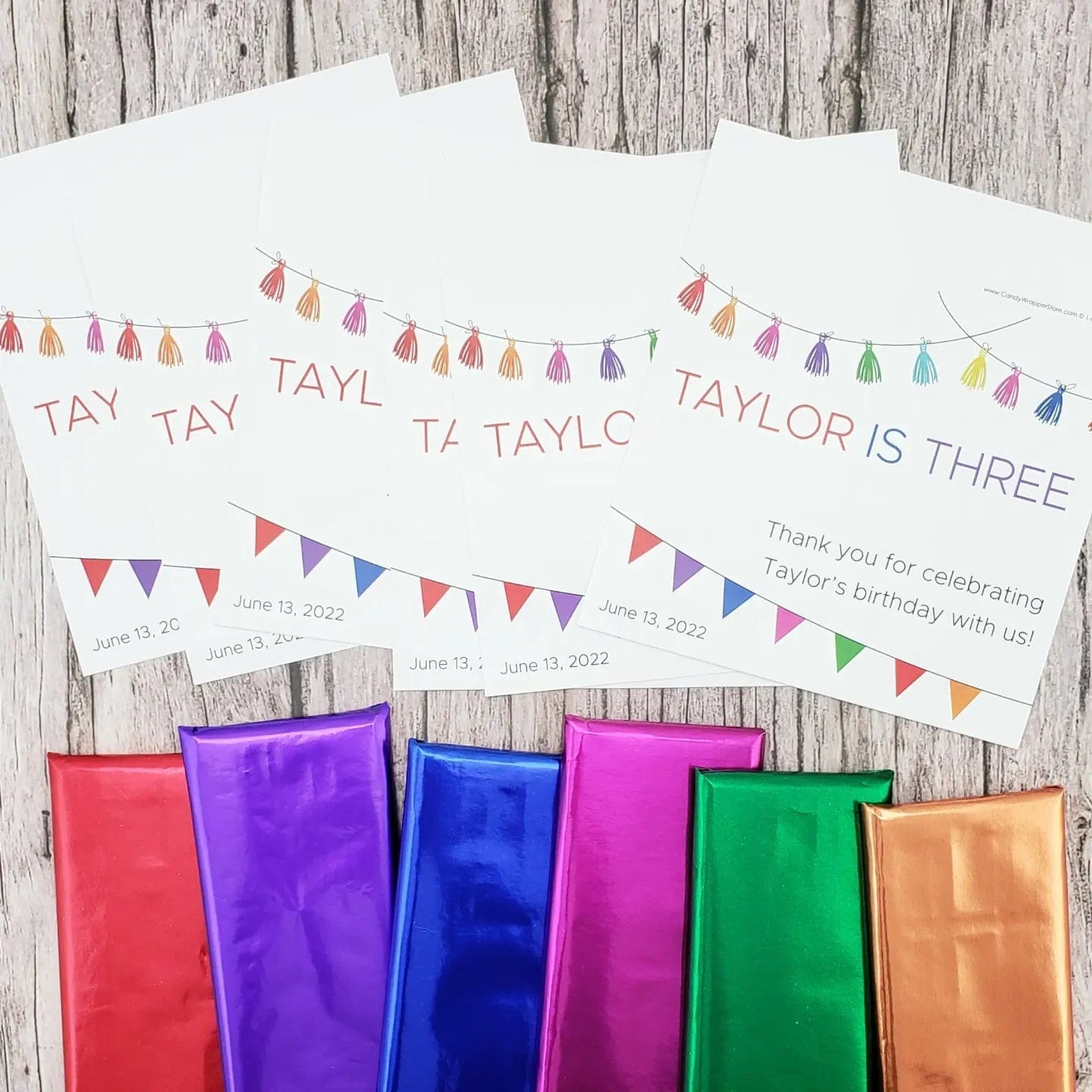 BD501 - Tassel Banner Birthday Candy Bar Wrappers Tassel Banner Birthday Candy Bar Wrappers Candy Wrappers BD501