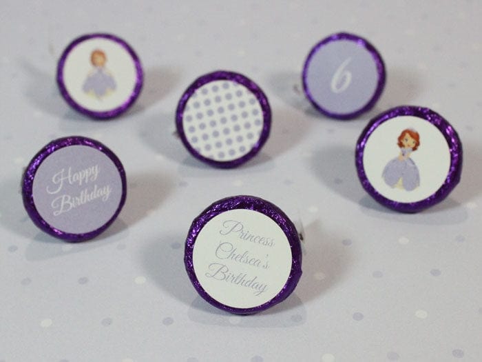 BDkiss3 - Birthday Princess Sofia Hershey Kisses Set of 6 designs Birthday Princess Sofia Hershey Kisses Set of 6 designs Candy Wrappers BDkiss1