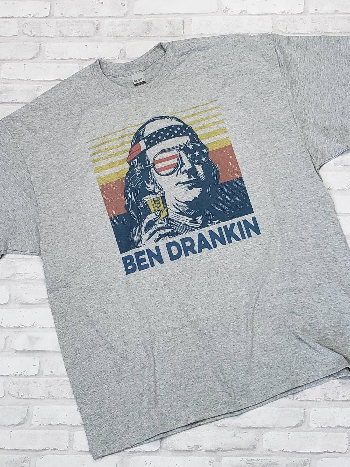Ben Drankin Funny 4th of July Mens Drinking T-Shirt Candy Wrapper Store