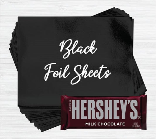 Black Foil - 40 sheets Bright Black Foil Wrappers for Candy Bars Candy & Chocolate foil40