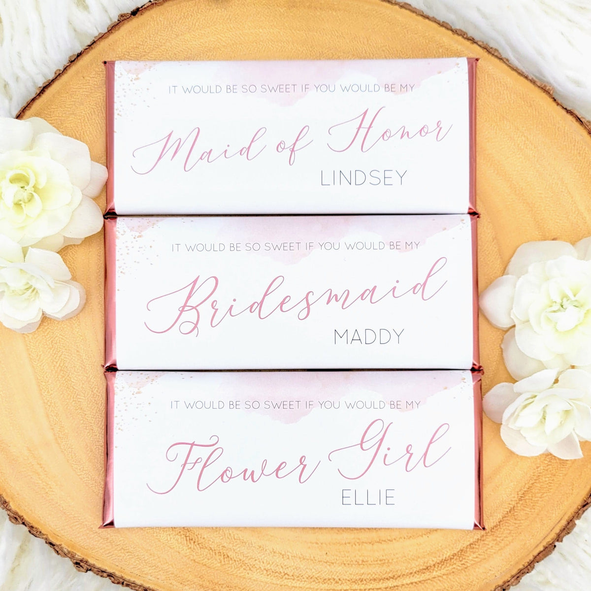 BP200 - Will you be my Bridesmaid Personalized Candy Bar Proposal Wrapper Will you be my Bridesmaid Personalized Candy Bar Proposal Wrapper Regular Size Wrapper bridesmaid proposal