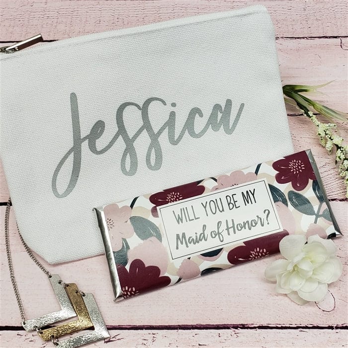 BP203 - Will you be my Bridesmaid Floral Personalized Candy Bar Proposal Wrapper Will you be my Bridesmaid Floral Personalized Candy Bar Proposal Wrapper Regular Size Wrapper bridesmaid proposal