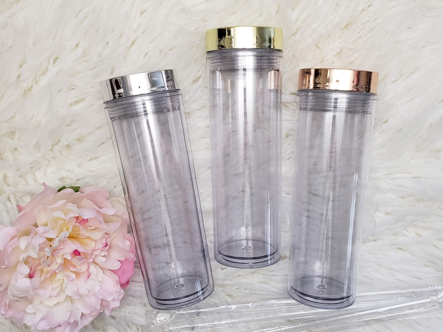 Bridal Party Handwritten Names Engraved on Skinny Clear Acrylic Tumbler - NEW TOP COLORS Candy Wrapper Store