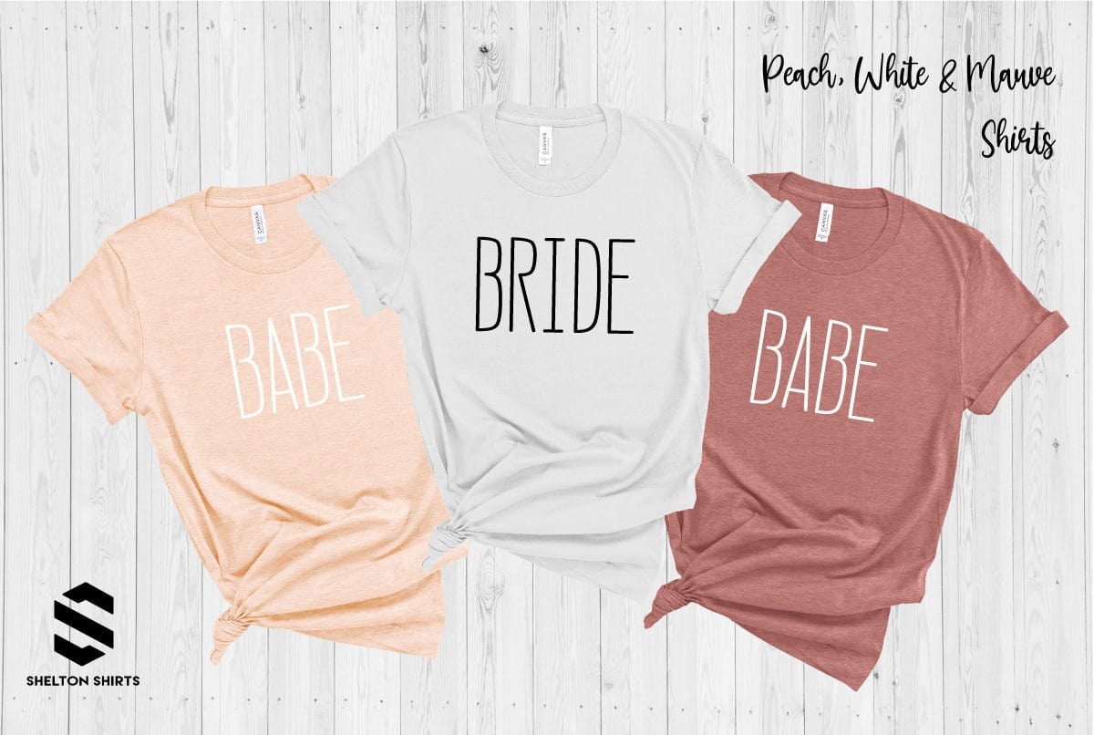 Bride and Babe Bachelorette Party T-shirts - Bridal Party Matching Shirts Shirts & Tops Shelton Shirts