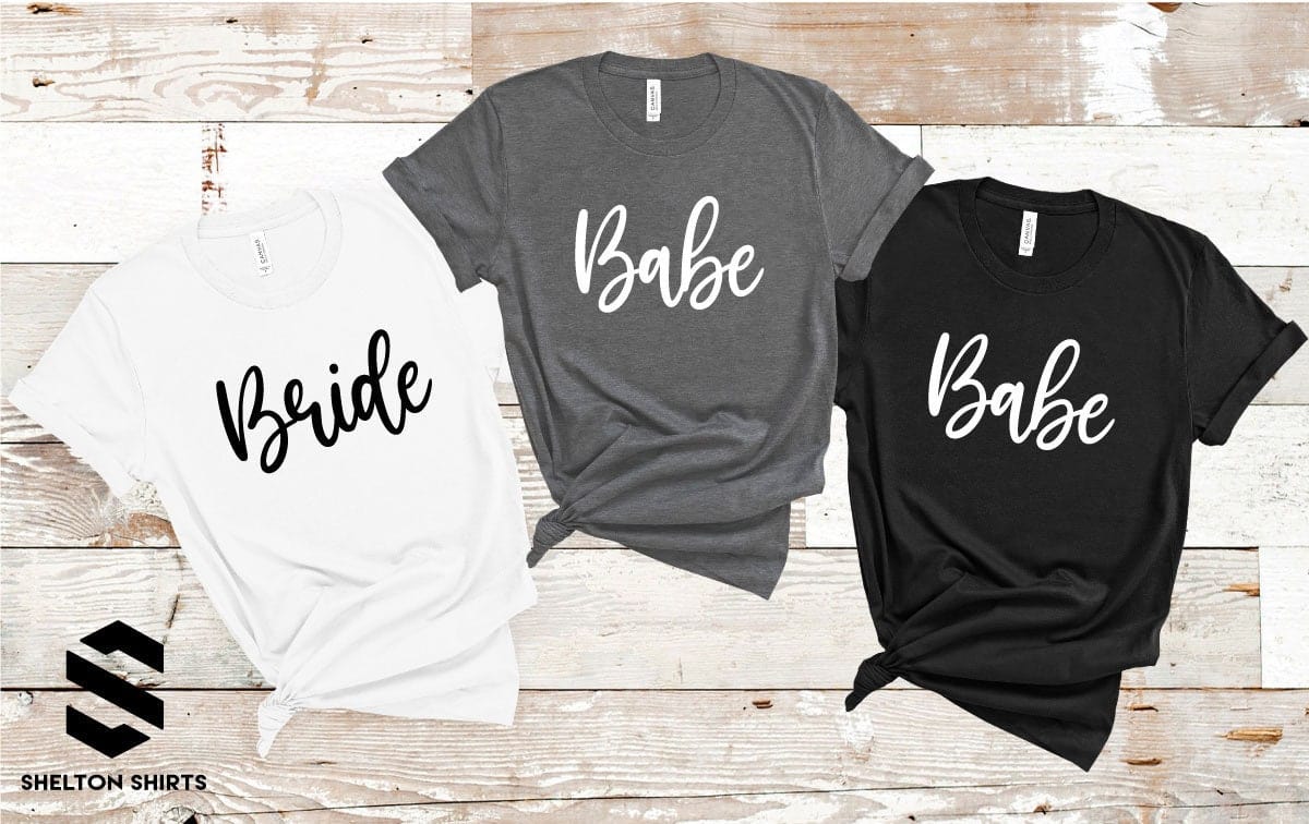 Bride and Babe Bachelorette Party T-shirts - Bridal Party Matching Shirts Shirts & Tops Shelton Shirts