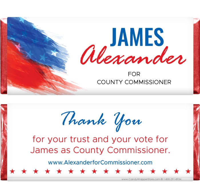 Brush Flag Political Election Candy Bar Wrapper - POL202 political favors POL201