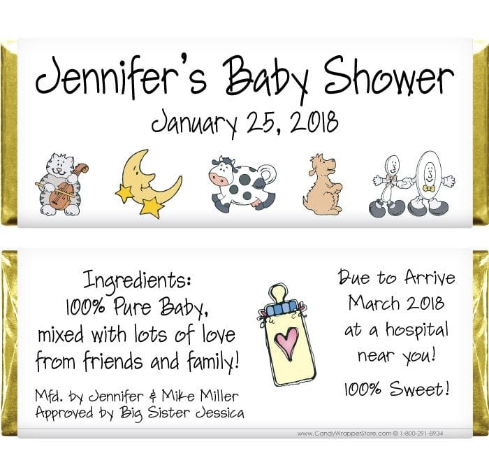 BS213 - Baby Shower Nursery Rhymes Candy Bar Wrappers Baby & Toddler BS213