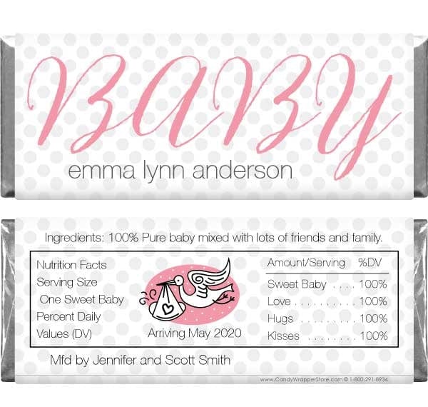 BS220 - Baby Shower Scribble Script Candy Bar Wrappers Baby Shower Scribble Script Candy Bar Wrappers Baby & Toddler BS220