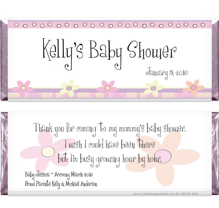 BS224 - Baby Shower Whimsy Flowers Candy Bar Wrappers Baby Shower Whimsy Flowers Candy Bar Wrappers Baby & Toddler BS224