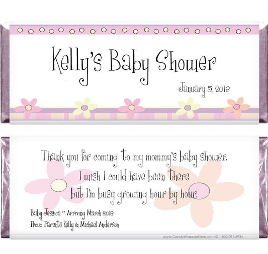 BS224 - Baby Shower Whimsy Flowers Candy Bar Wrappers Baby Shower Whimsy Flowers Candy Bar Wrappers Baby & Toddler BS224