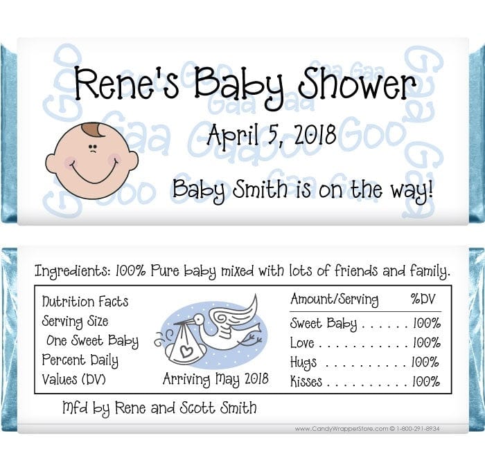 BS237 - Baby Shower Baby Smiles Candy Bar Wrappers Baby Shower Baby Smiles Candy Bar Wrappers Baby & Toddler BS237