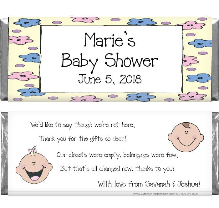 BS242 - Baby Shower Twins Boy Girl Candy Bar Wrappers Baby & Toddler BS242