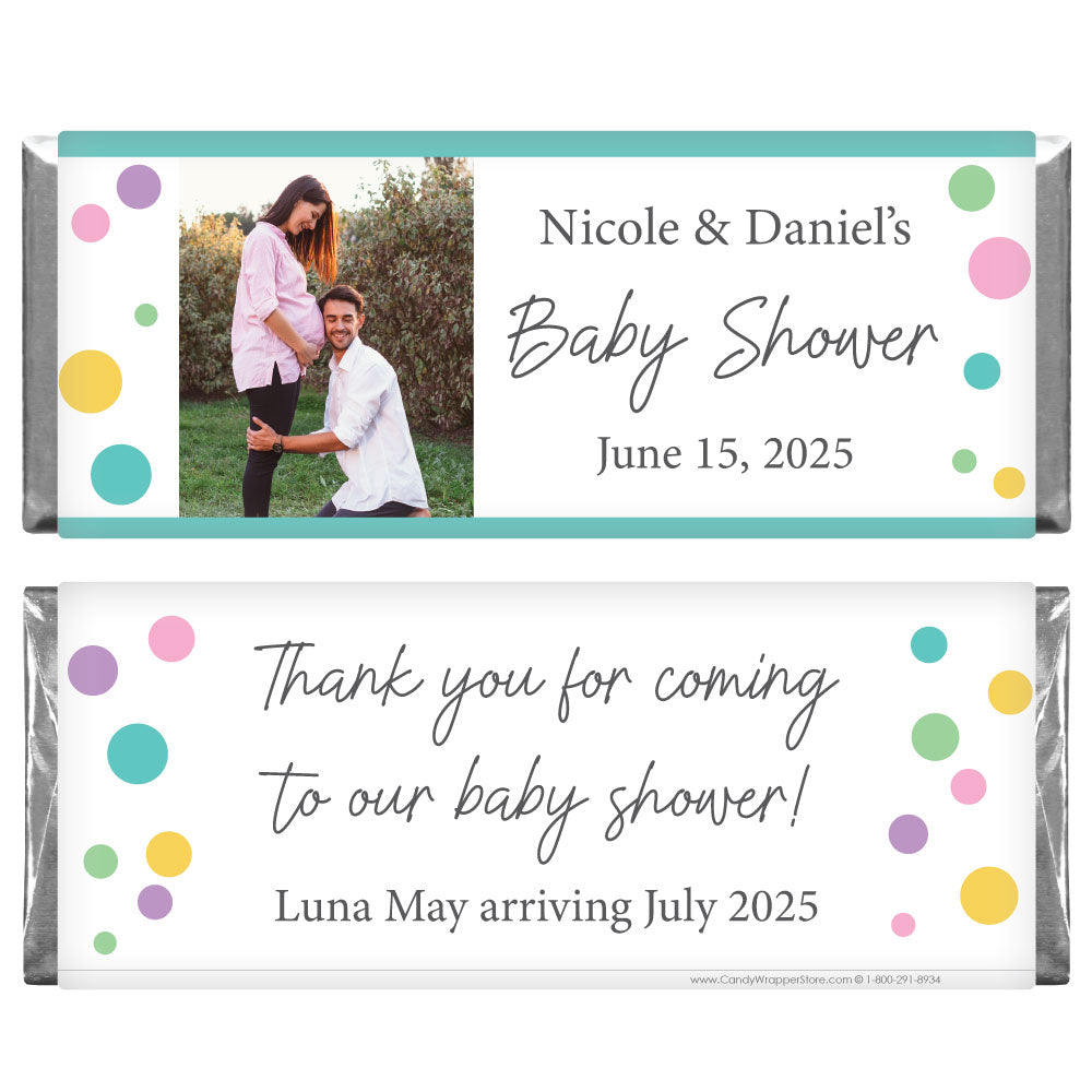 BS253 - Baby Shower Colorful Dots Candy Bar Wrappers Baby Shower Colorful Dots Candy Bar Wrappers Baby & Toddler BS253
