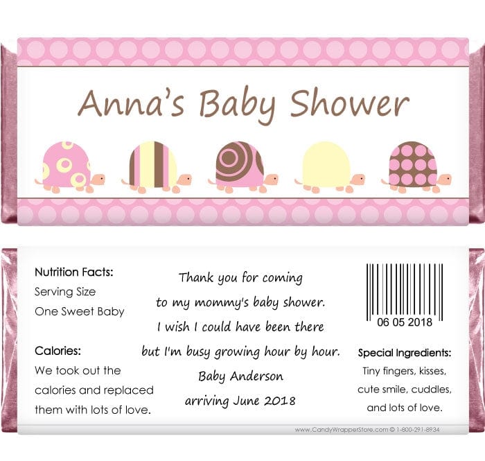 BS264PINK - Baby Shower Turtles Candy Bar Wrapper Baby Shower Turtles Candy Bar Wrapper Baby & Toddler BS264