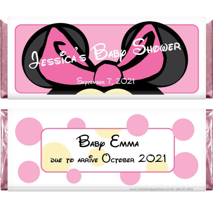 BS277 - Minnie Mouse Ears and Bow Baby Shower Candy Bar Wrappers Minnie Mouse Ears and Bow Baby Shower Candy Bar Wrappers Baby & Toddler BS277