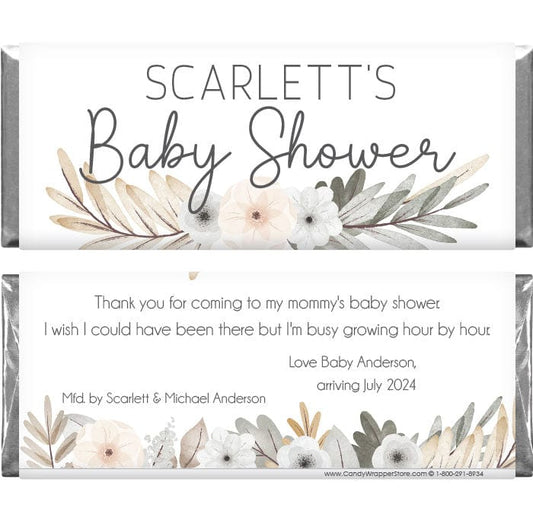BS278 - Rustic Floral Baby Shower Candy Bar Wrappers Rustic Floral Baby Shower Candy Bar Wrappers Baby & Toddler BS278
