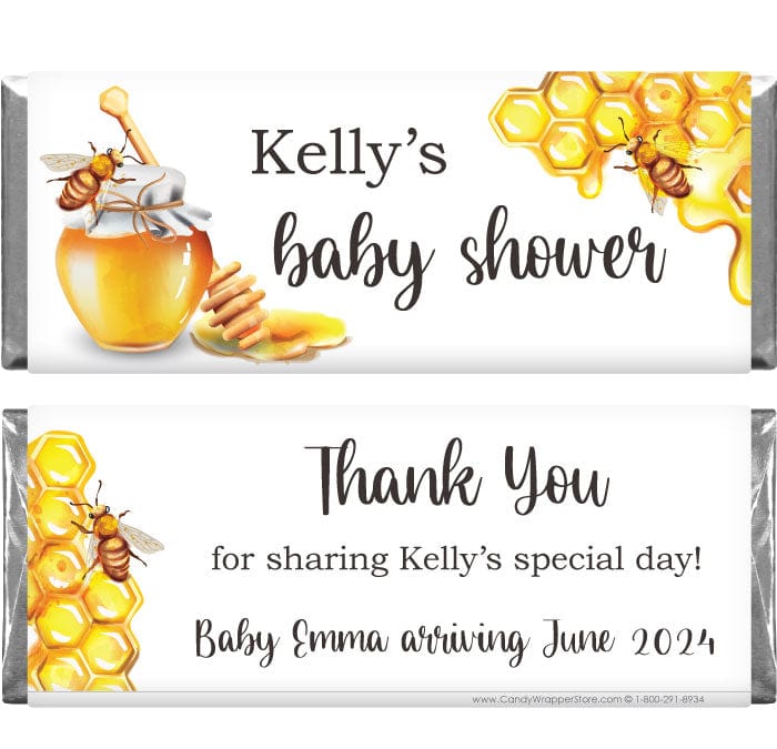 BS300 - Honey Bee Baby Shower Candy Bar Wrappers Sweet Bee Watercolor Baby Shower Candy Bar Wrappers Baby & Toddler BS300