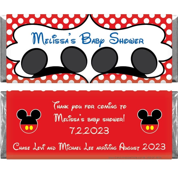 BS341BB - Mickey Mouse Twin Boys Baby Shower Candy Bar Wrapper Mickey Mouse Twin Boys Baby Shower Candy Bar Wrapper Baby & Toddler BS341
