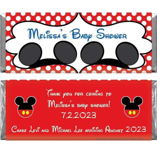 BS341BB - Mickey Mouse Twin Boys Baby Shower Candy Bar Wrapper Mickey Mouse Twin Boys Baby Shower Candy Bar Wrapper Baby & Toddler BS341