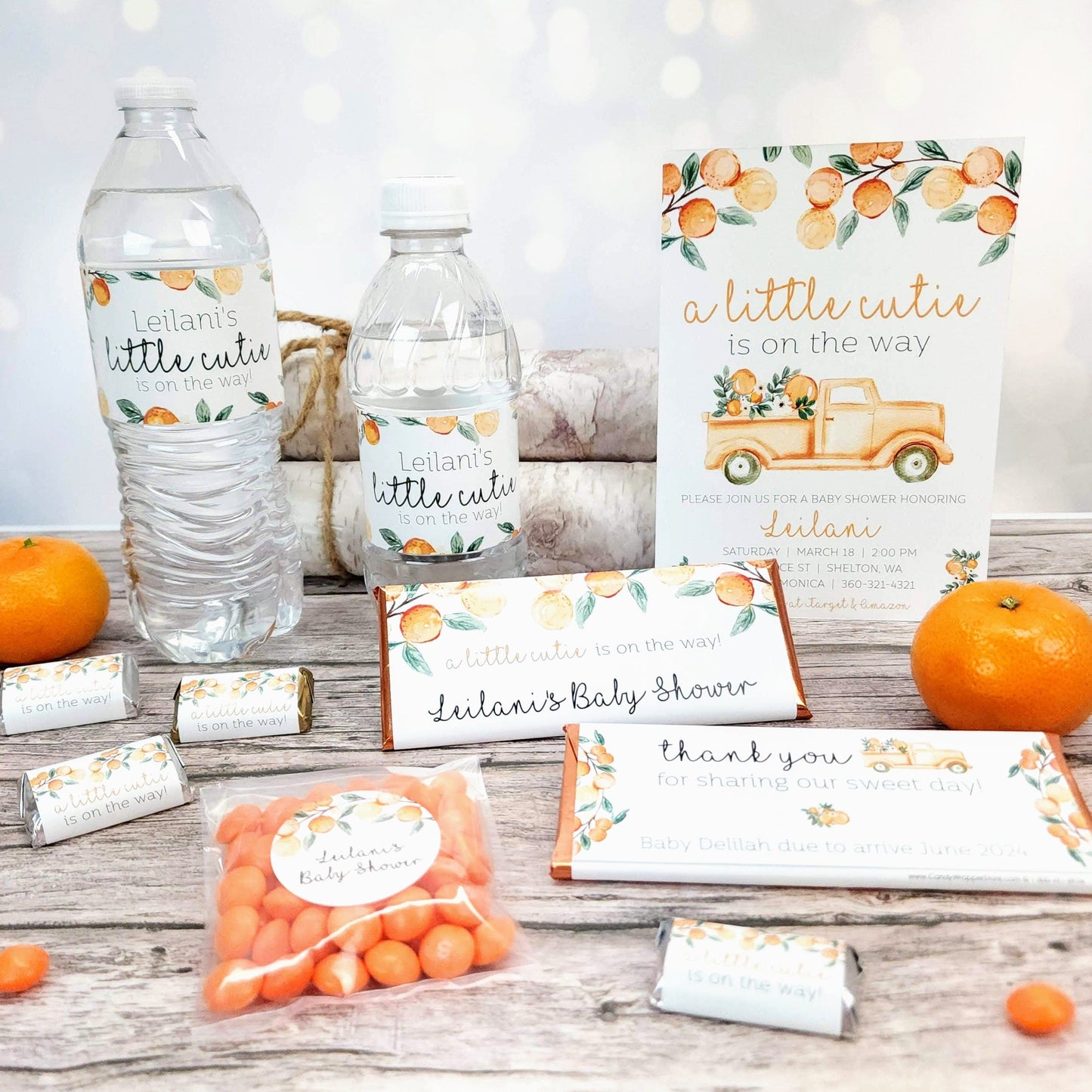 BS363 - Little Cutie Baby Shower Candy Bar Wrappers Little Cutie Baby Shower Candy Bar Wrappers Birth Announcement BS363