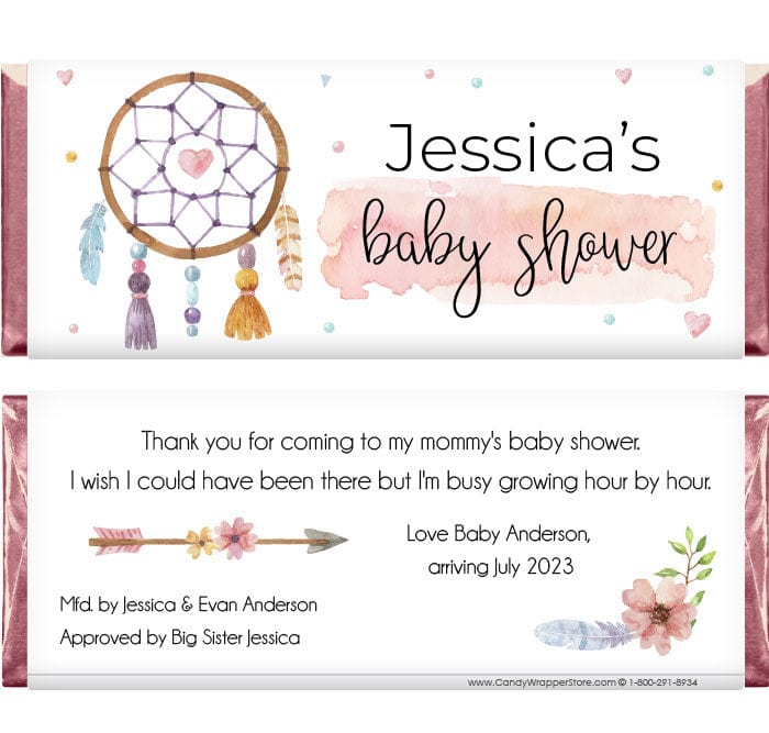 BS440 - Dreamcatcher Baby Shower Candy Bar Wrappers Dreamcatcher Baby Shower Candy Bar Wrappers Baby & Toddler BS440