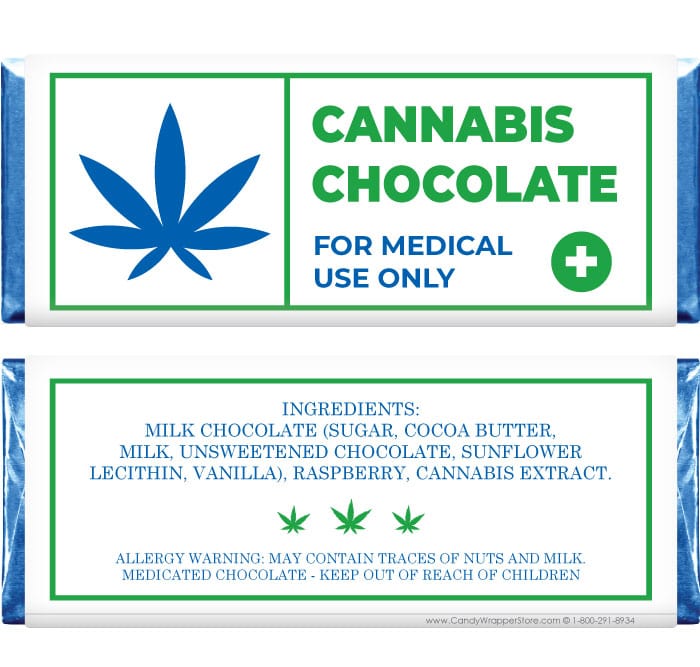 CAN207 - Cannabis Chocolate Bar Wrapper and Foil Cannabis Chocolate Bar Wrapper and Foil Candy & Chocolate cannabis