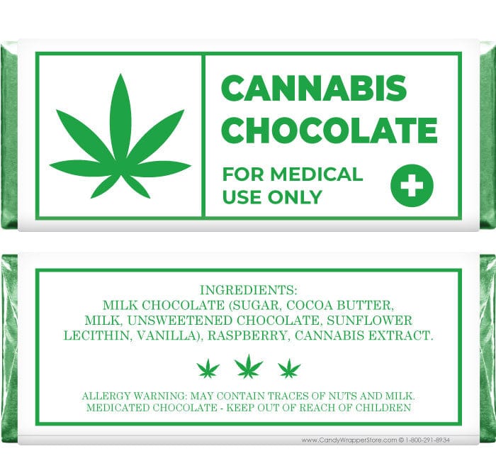 CAN207 - Cannabis Chocolate Bar Wrapper and Foil Cannabis Chocolate Bar Wrapper and Foil Candy & Chocolate cannabis