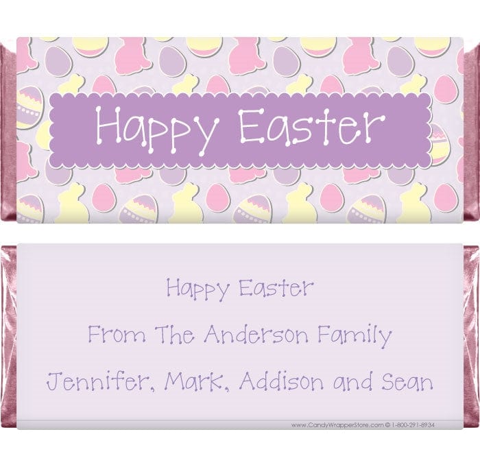 EASTER203 - Easter Bunnies and Eggs Background Candy Wrappers Easter Bunnies and Eggs Background Candy Wrappers Seasonal & Holiday Decorations EASTER203