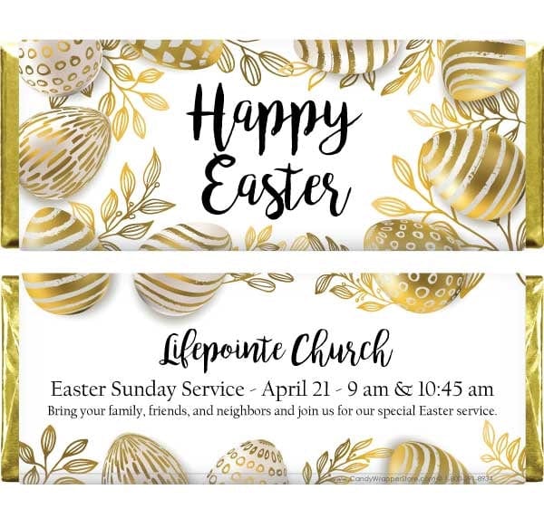 EASTER206 - Golden Eggs Easter Candy Wrappers Golden Eggs Easter Candy Wrappers Seasonal & Holiday Decorations EASTER206