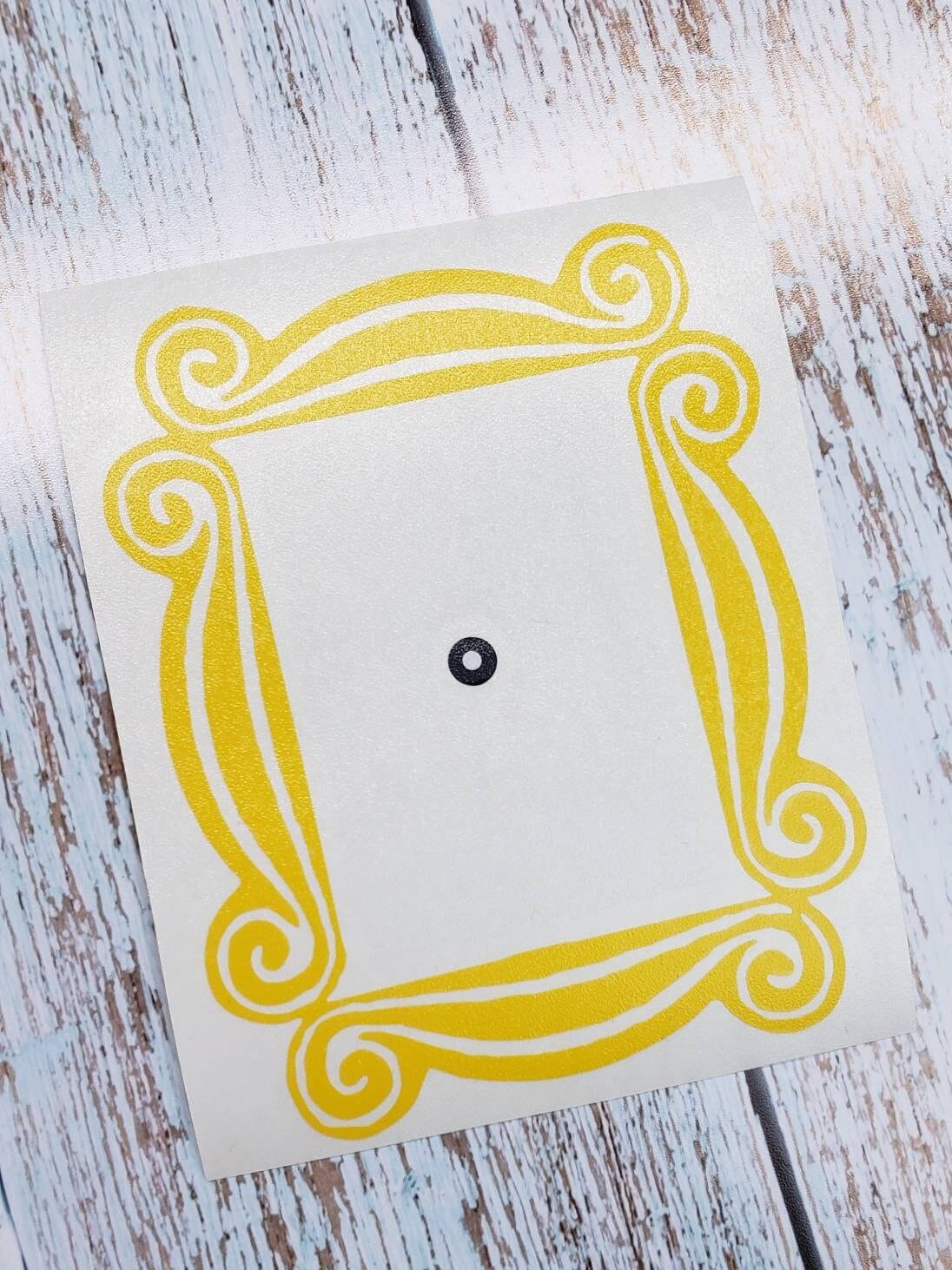 Friends Yellow Frame Peephole Decal Sticker Candy Wrapper Store