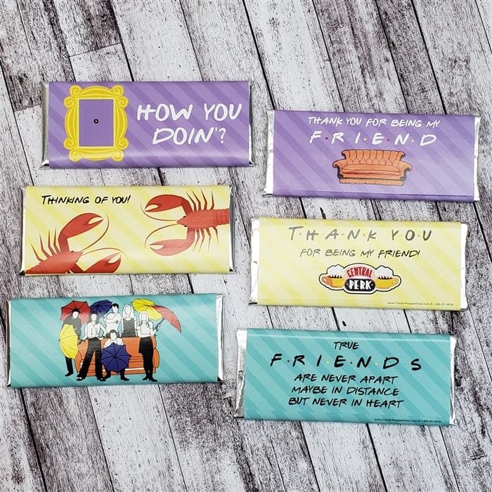 FRIENDS6 - Set of 6 FRIENDS Theme Thinking of You Candy Bars Set of 6 FRIENDS Theme Thinking of You Candy Bars Candy Wrapper Store