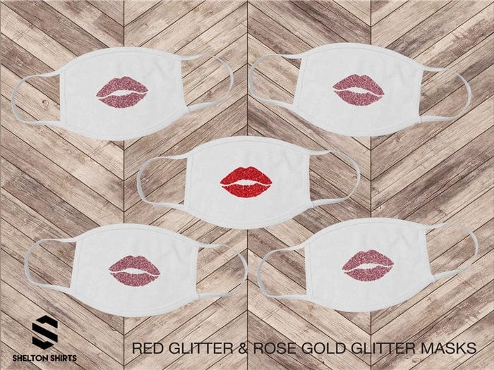 Glitter Lips Bachelorette Party Masks - Birthday Party - Girls Night Out - Set of 5 Masks facemask