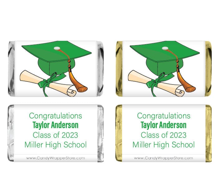 GRAD105 - Graduation Hat Miniature Candy Wrapper Graduation Hat Miniature Candy Wrapper Candy Wrappers GRAD205