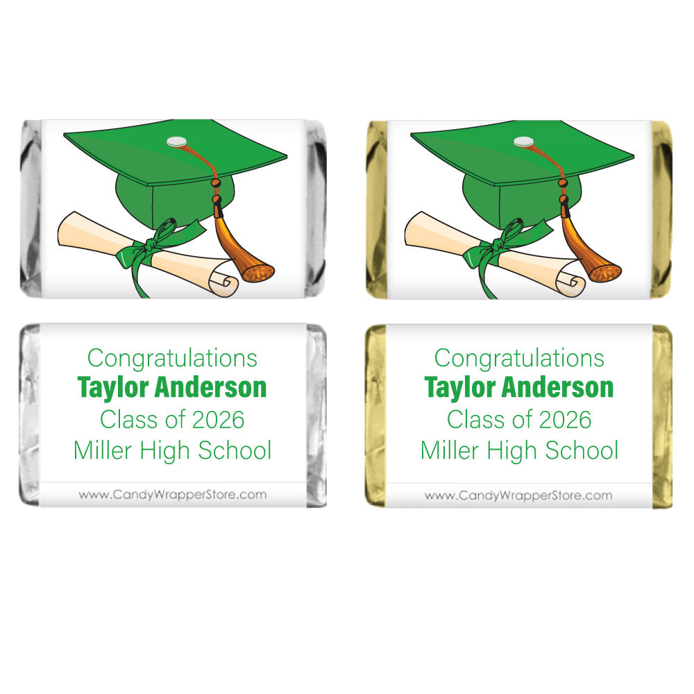 GRAD105 - Graduation Hat Miniature Candy Wrapper Graduation Hat Miniature Candy Wrapper Candy Wrappers GRAD205